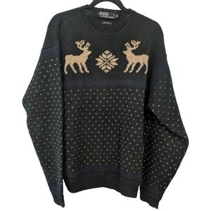 Beautiful Polo Ralph Lauren Vintage Wool Reindeer Sweater XL